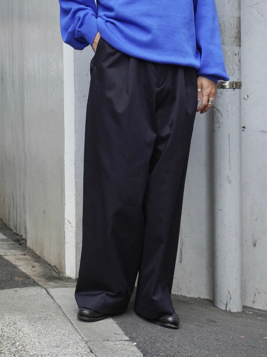 2TUCK WIDE CHINO TROUSERS[NAVY] | 1LDK (ワンエルディーケー) 公式サイト