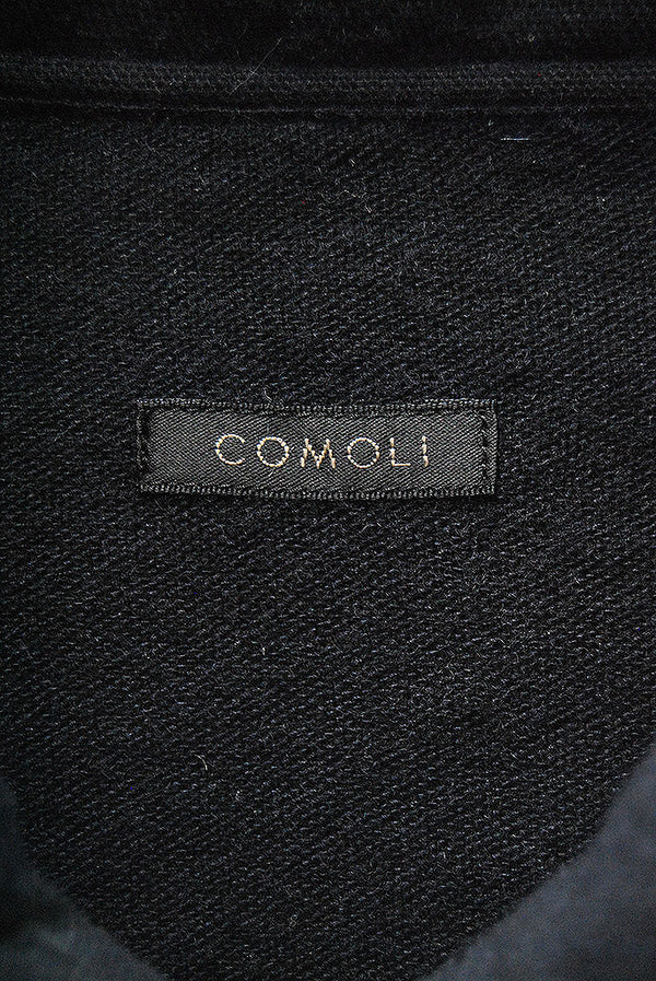 COMOLI カシミア和紙ハーフジップシャツ