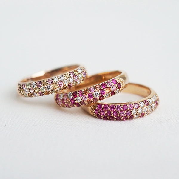 K18PGルビー/カラーサファイア/ダイヤモンドリング | ポンテヴェキオ