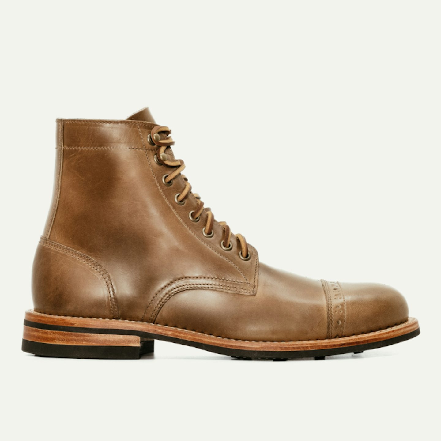 Trench Boot - Natural Chromexcel, Leather Sole with Vibram Toplift