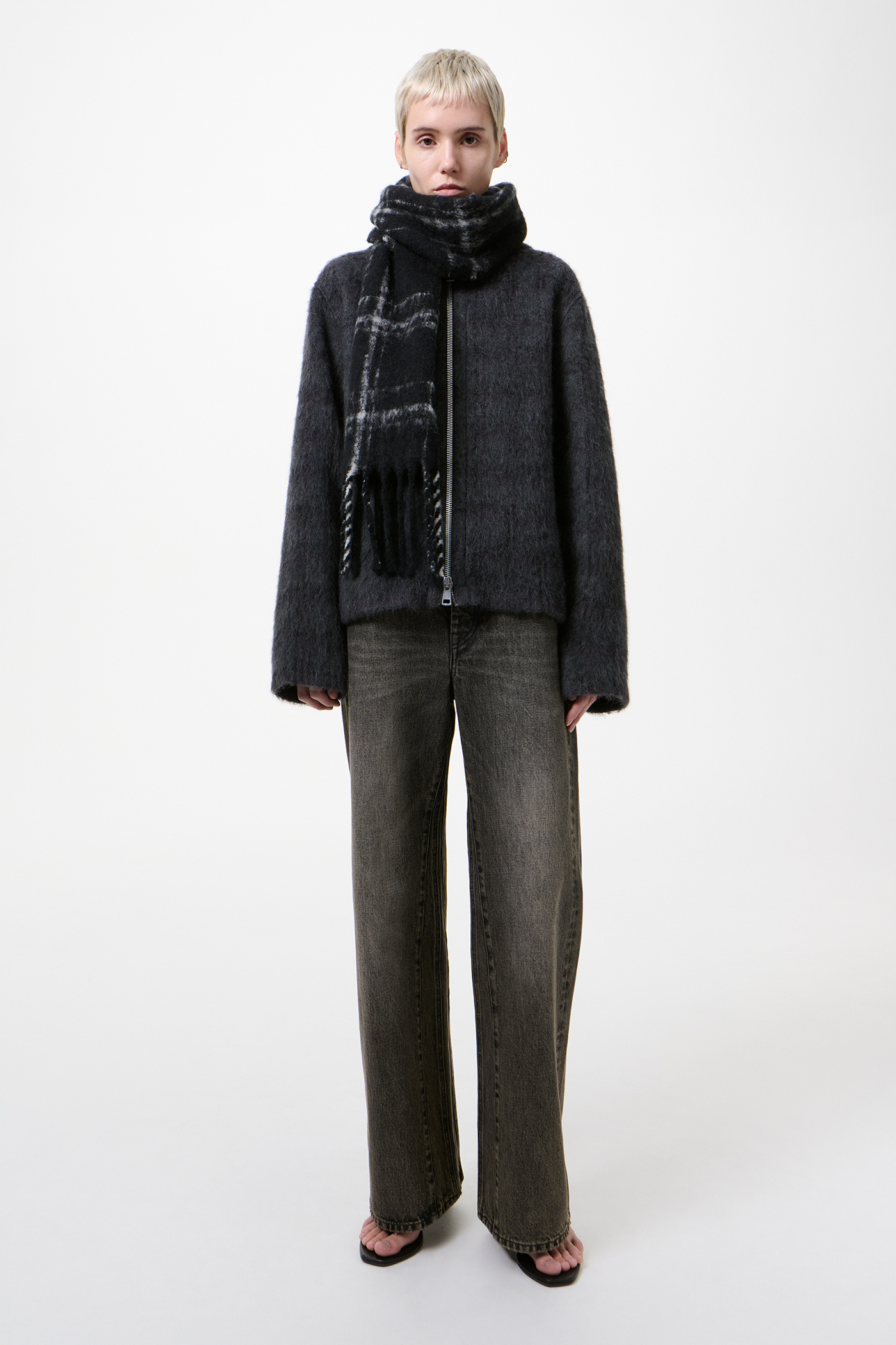 Our Legacy - Estate Scarf Black Fuzzy Alpaca