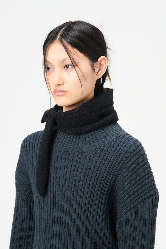 Our Legacy - Miniature Scarf Black Fuzzy Alpaca