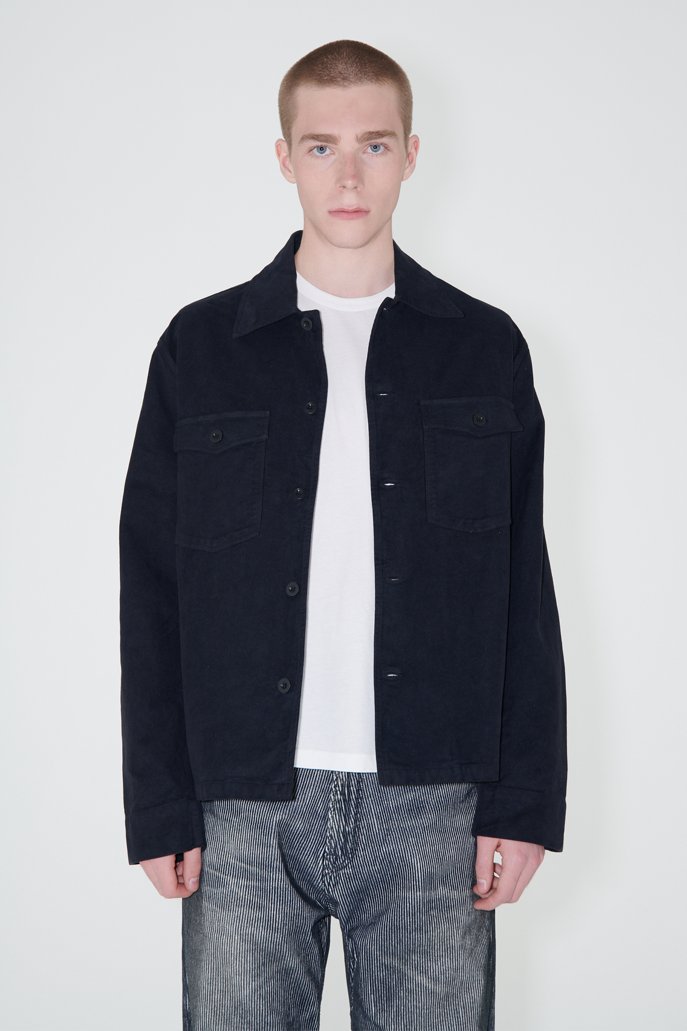 Our Legacy - Evening Coach Jacket Blue/Black Moleskin