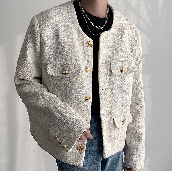 ラグジュアリーノーカラージャケットOt4784 | 韓国ファッションメンズ