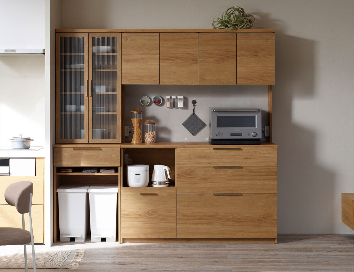 セレクト家具/食器棚・キッチン収納/NW 食器棚 開き扉＆下台引出タイプ