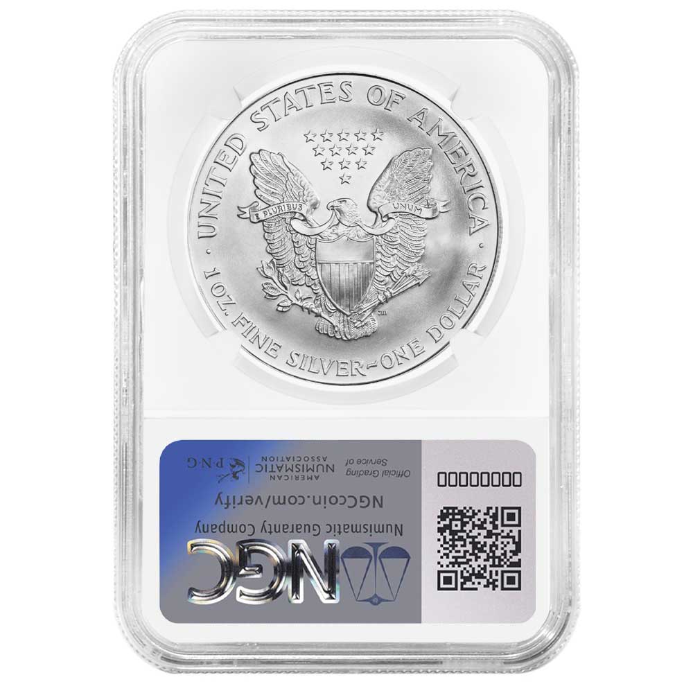 2004 $1 American Silver Eagle NGC MS70 Brown Label - Pinehurst Coins