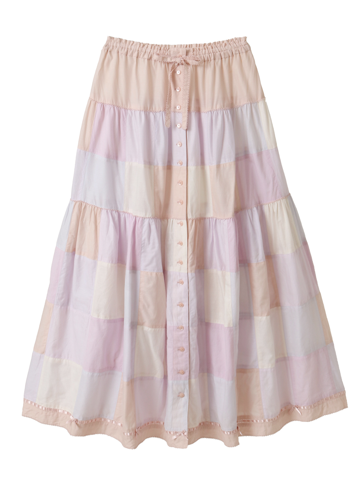 あじさいグラデーションパッチワークスカート｜ピンクハウス