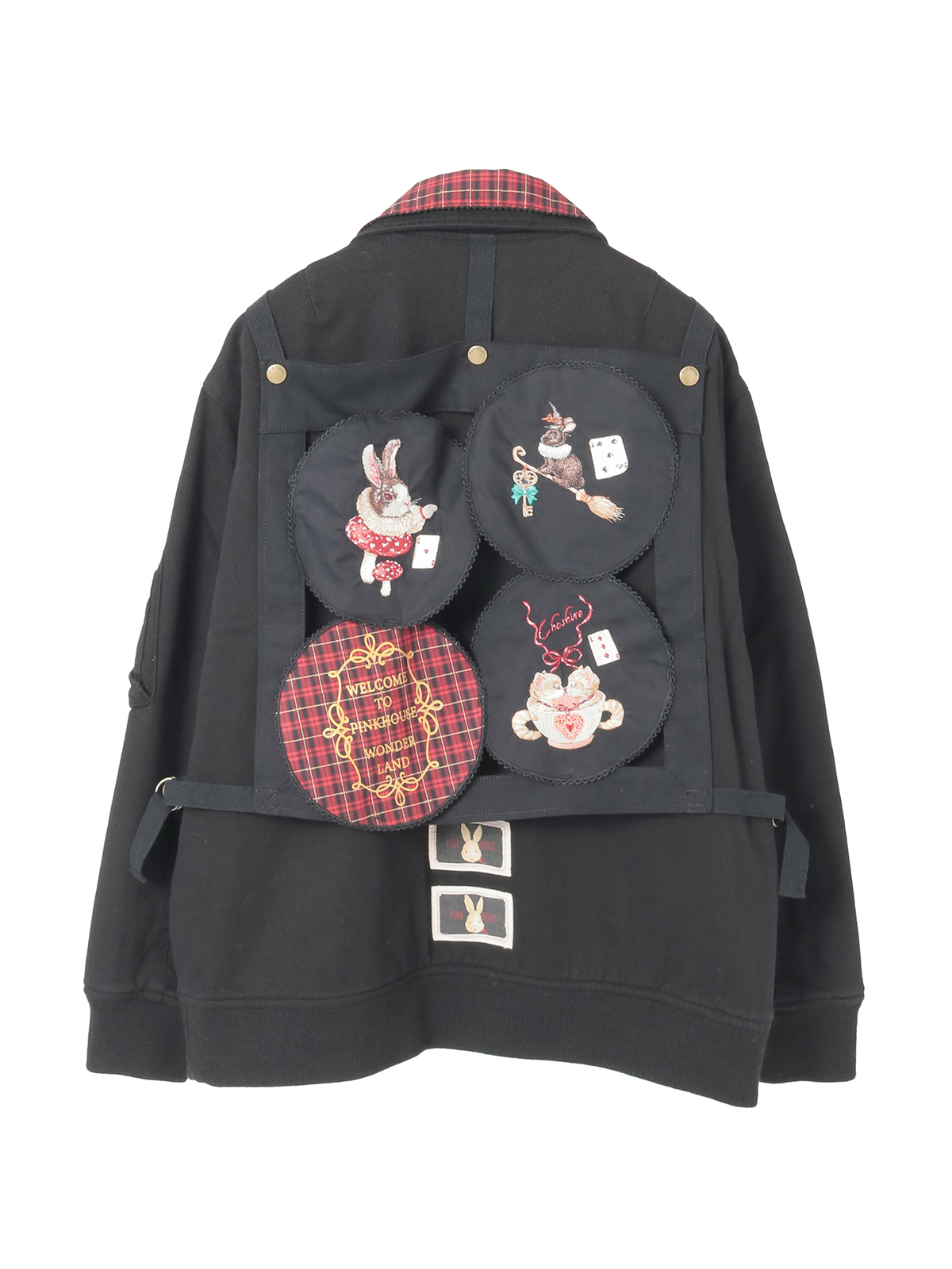 ハロウィーンワンダーランドワッペン使いゼッケン付きブルゾン｜ピンク