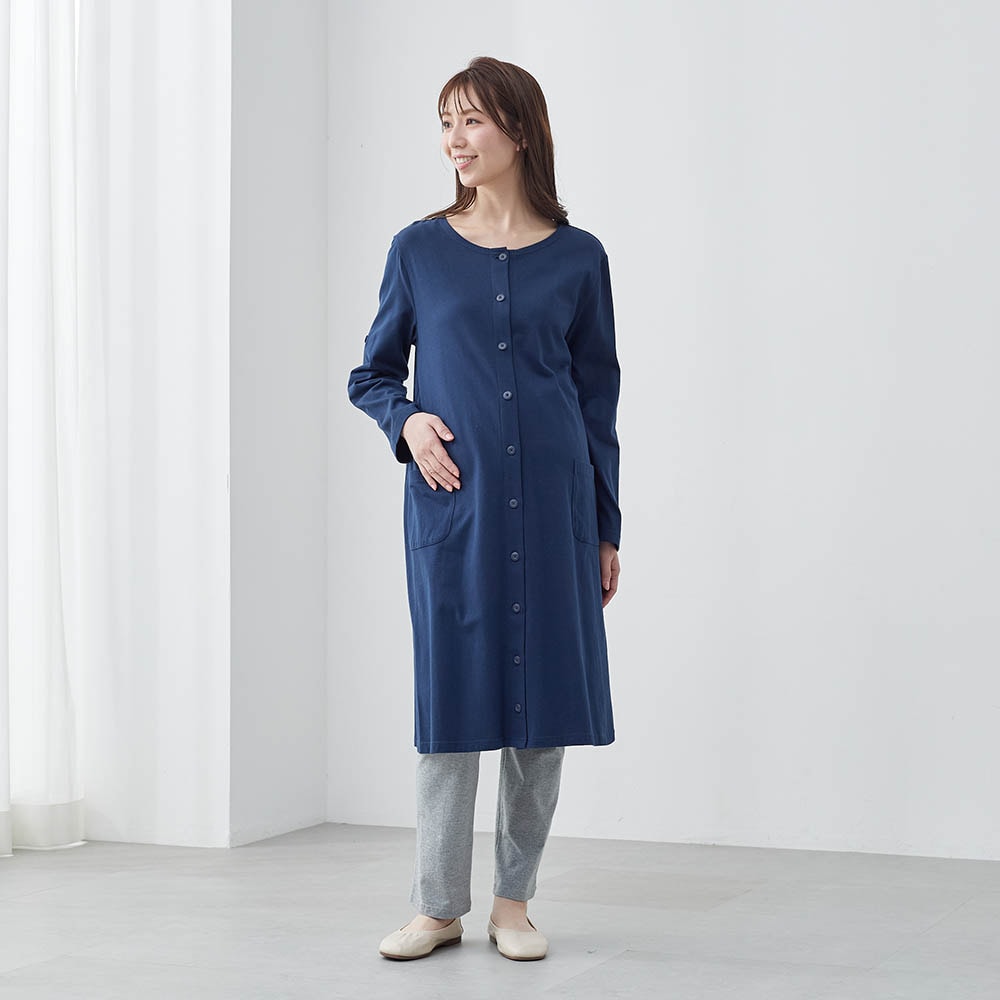 入院準備に！マタニティサイズ長袖ロング丈パジャマ（マタニティ