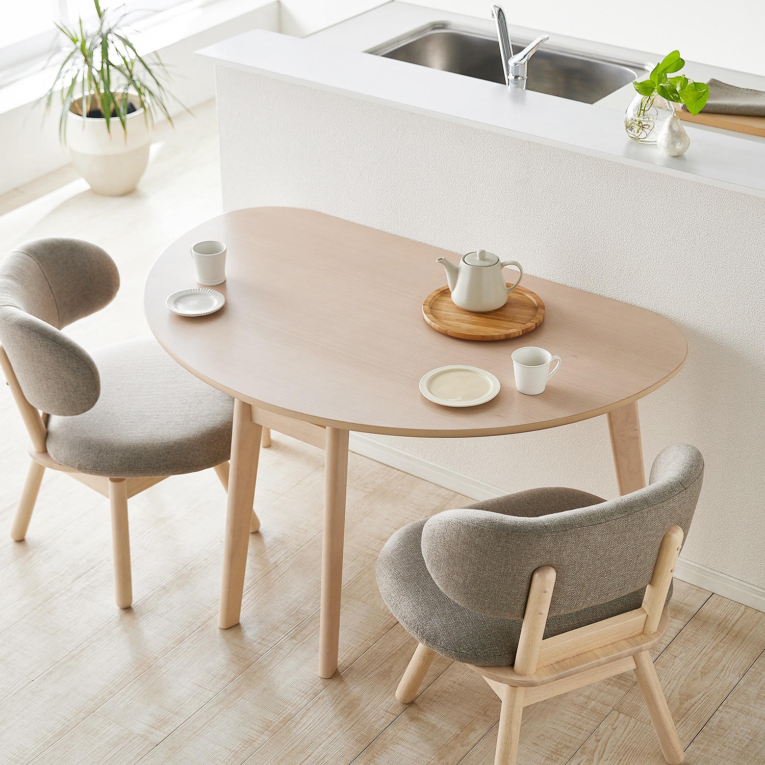 天板下収納付き変形ダイニングテーブル ＜3人用＞｜通販のベルメゾンネット