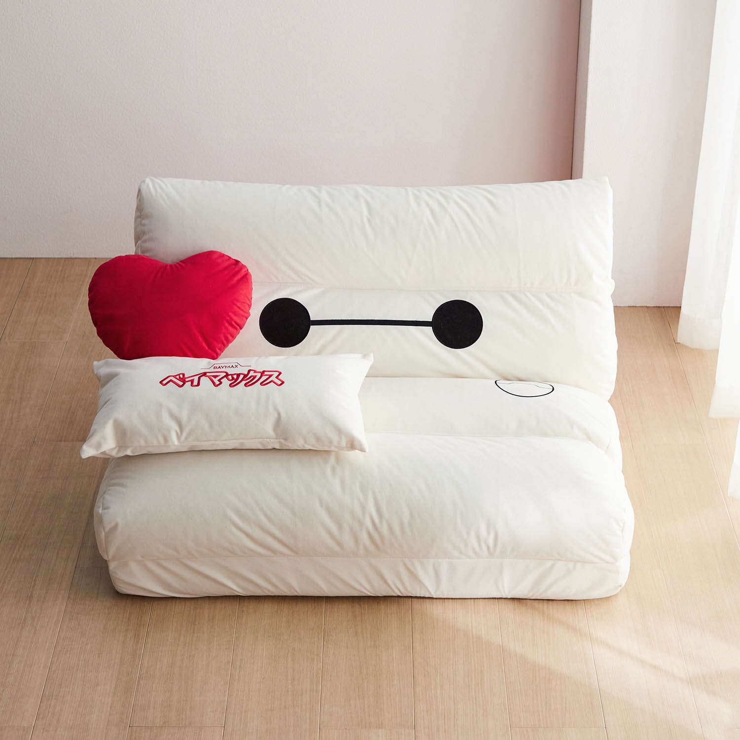 モチーフ型クッション＆ブランケット付き4WAYソファーベッド