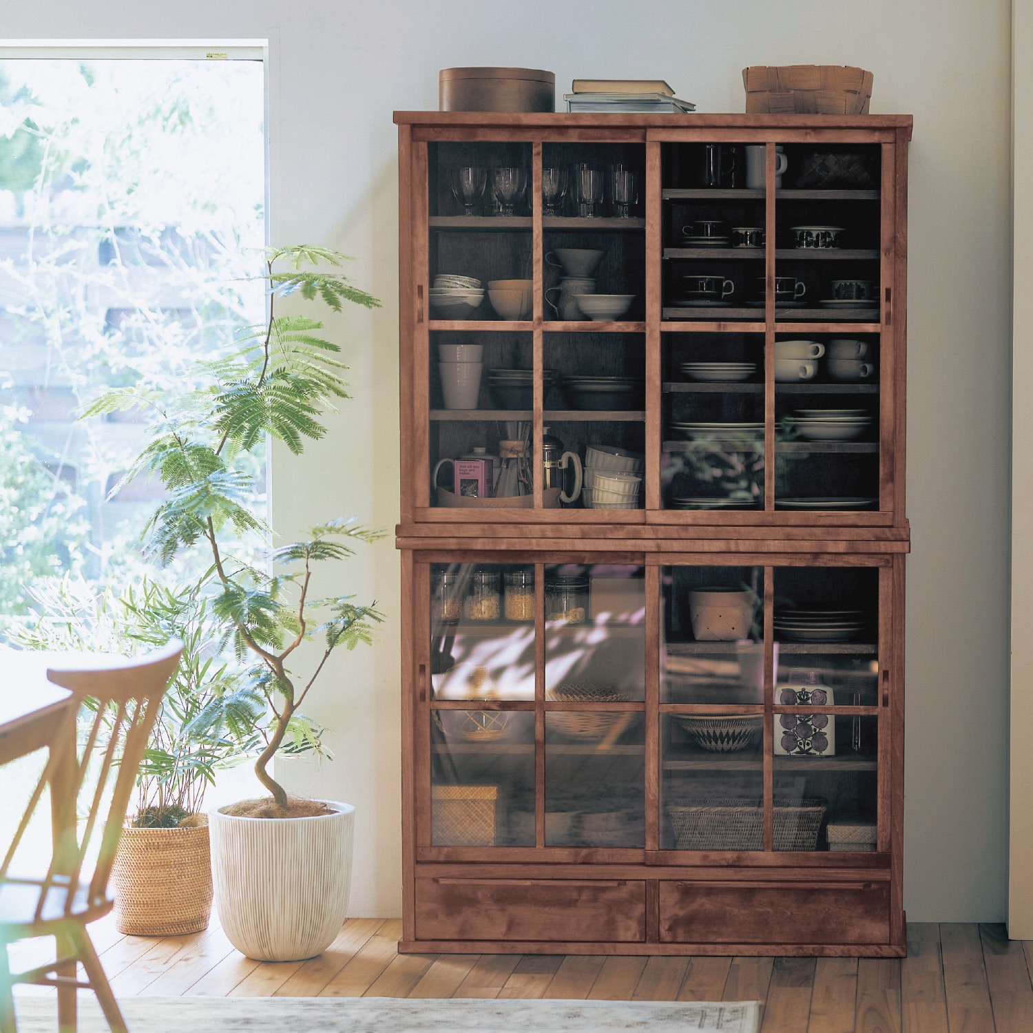 あたらしくて懐かしい。水屋箪笥風引戸キャビネット ＜幅80／幅110cm