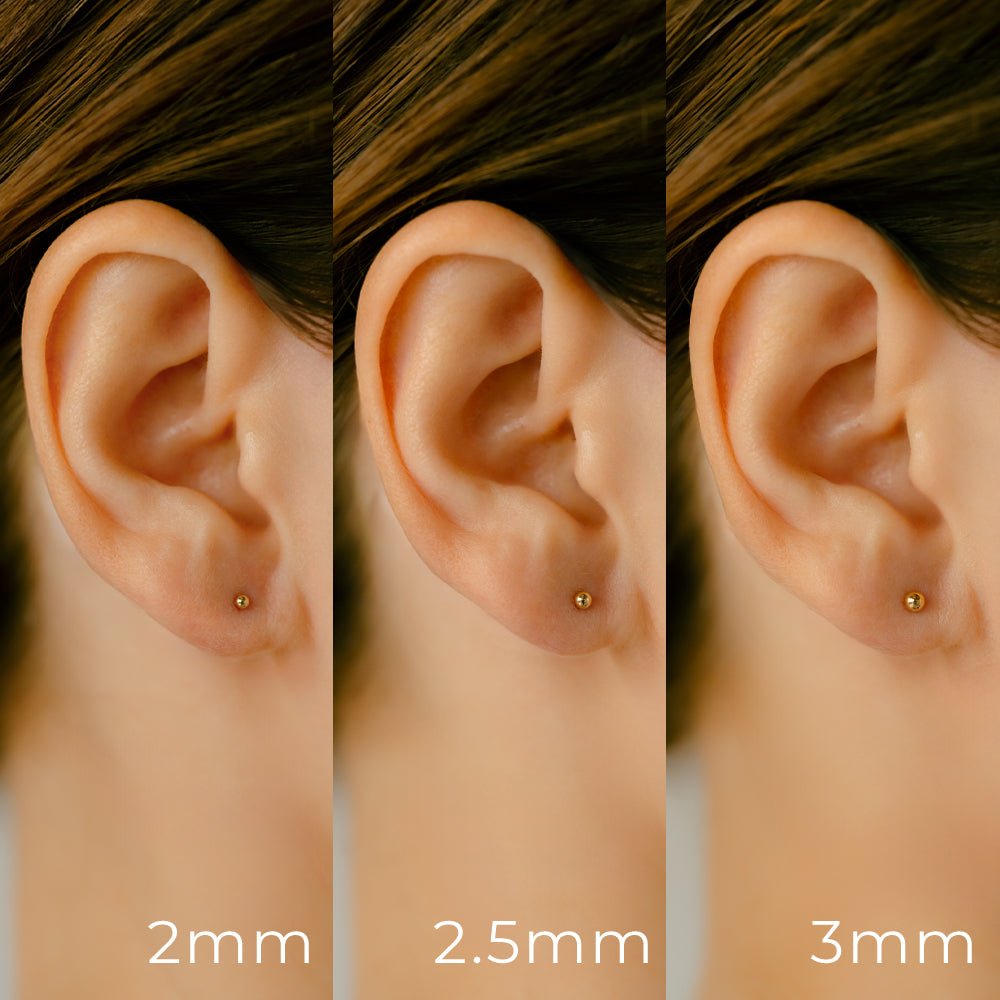 K18・プラチナ ボール ピアス│2mm 2.5mm 3mm 3.5mm 4mm – PICOLLET