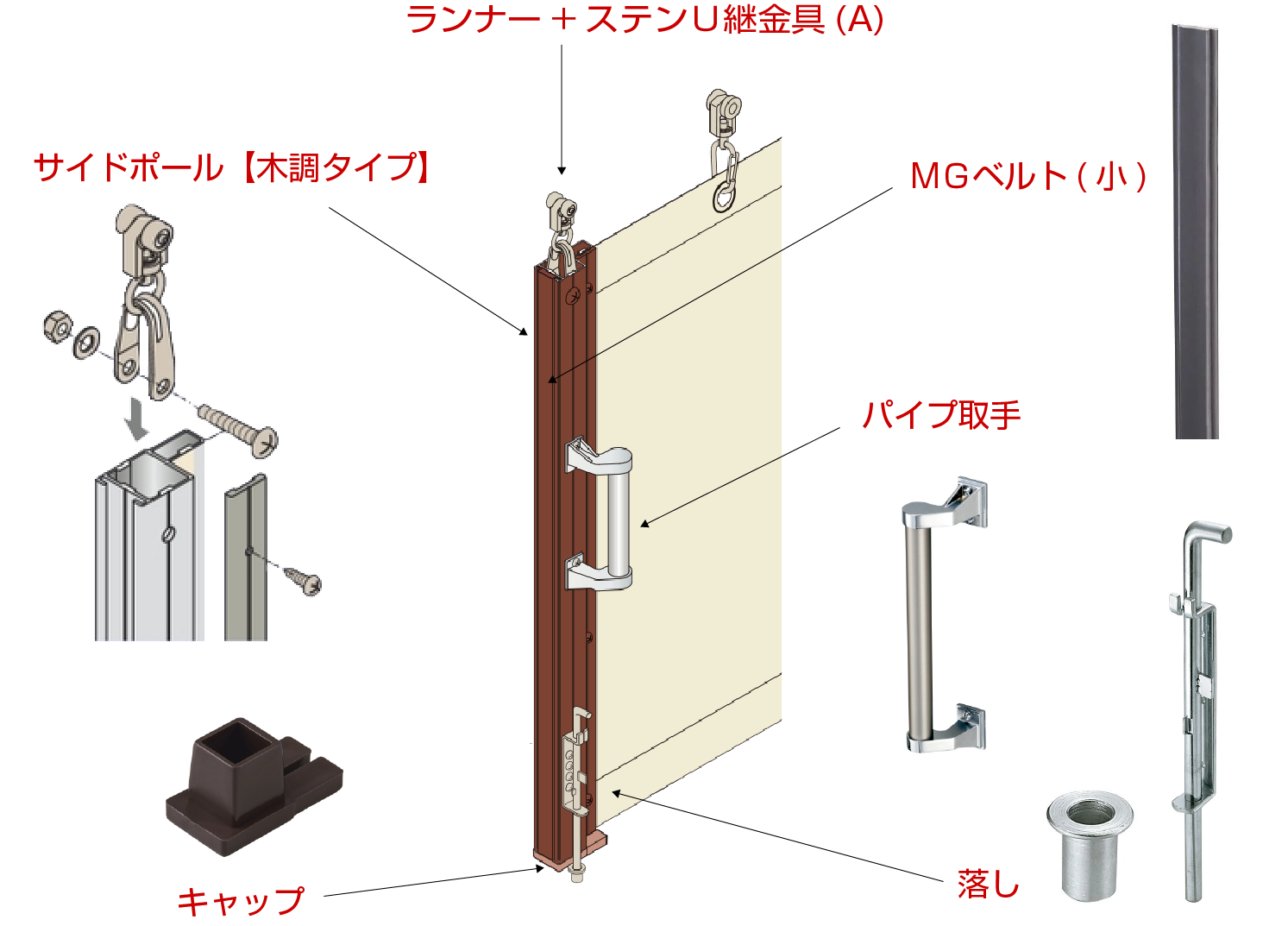 間仕切ポール【木調タイプ】 | 業務用ビニールカーテン・カバー通販の