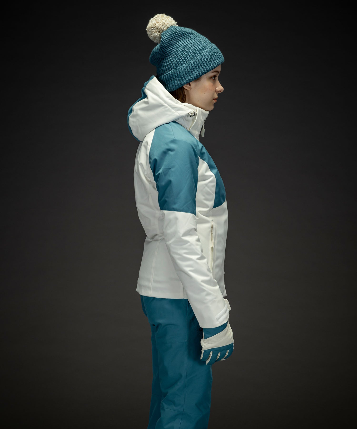 WOMENS】Asymmetry Bicolor Jacket アシンメトリーバイカラー