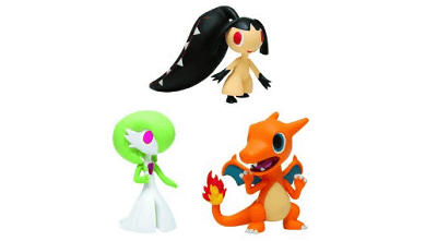 pokemon time」のサーナイト、クチート、リザードンのソフビフィギュア