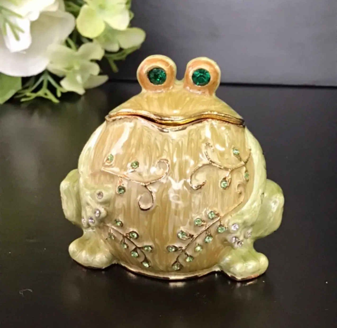 No.85 ジュエリーボックス カエル インテリア 小物 雑貨 蛙 金属製