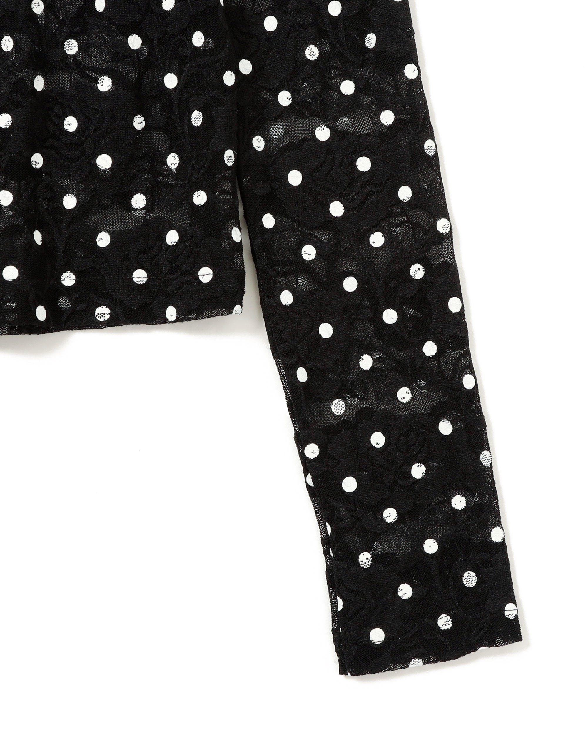 Dot lace see-through top (high neck) black