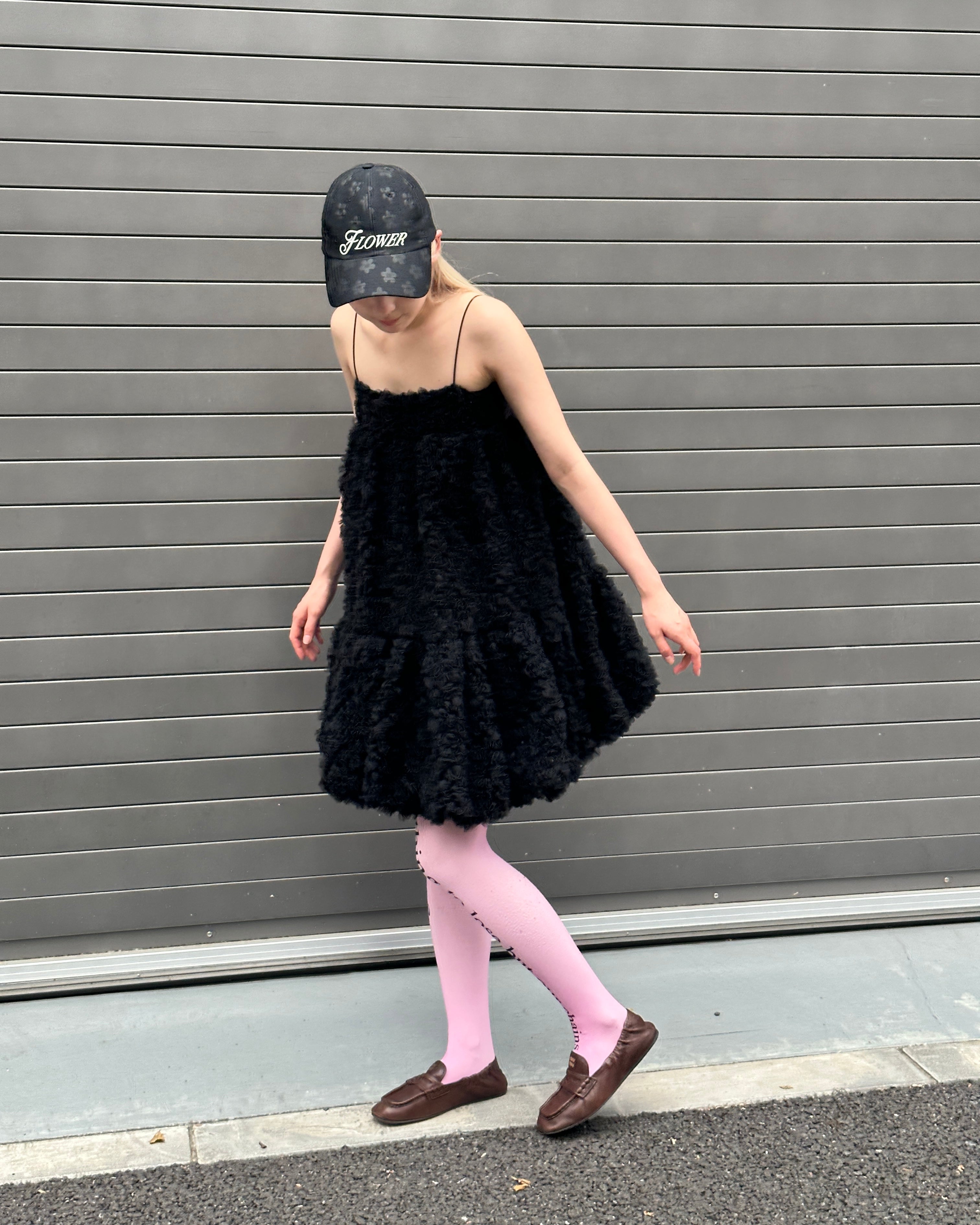 Tulle balloon tunic (black)