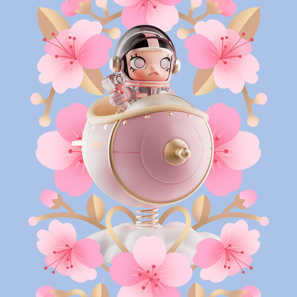 MEGA SPACE MOLLY 100% Blooming-Hibiscus - POP MART (Singapore)