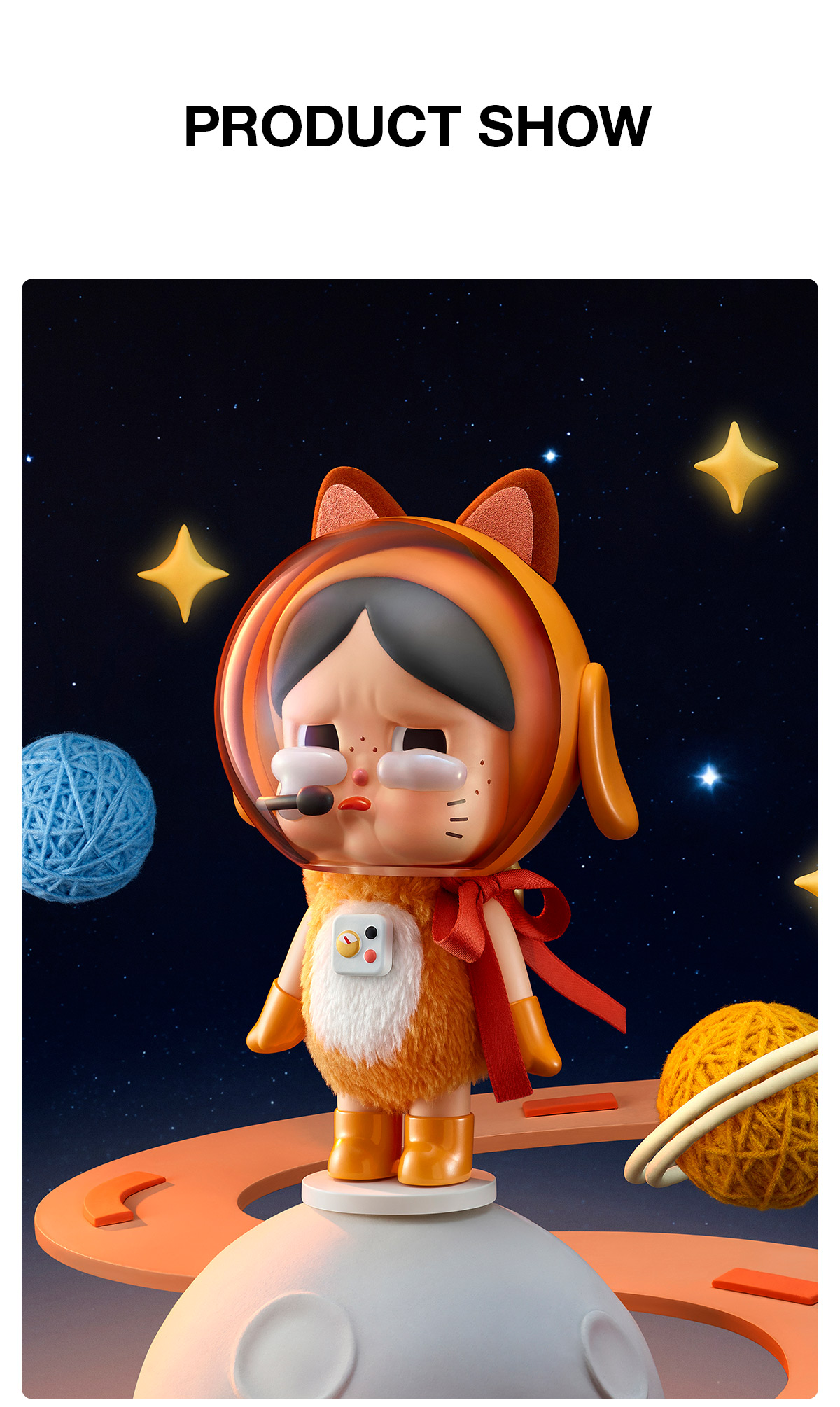 Crybaby Space Cat Figurine-Orange - POP MART (Finland)