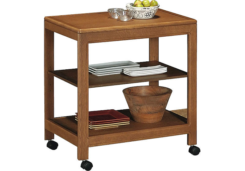 HR603 希少デザイン カリモク家具 キッチンワゴン サイドワゴン ラタン