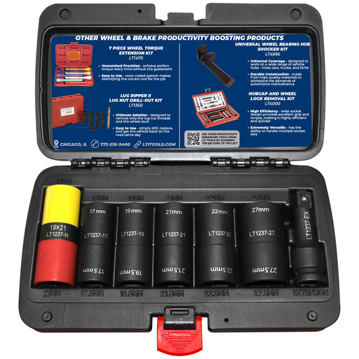 1/2-Inch Drive Flip Socket Set (7-Piece) For Standard, or Damaged
