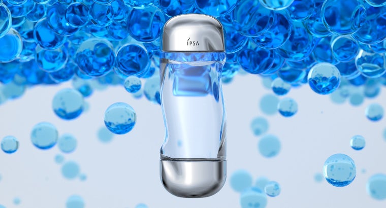 薬用化粧水「ザ・タイムR アクア」のボトル容器を優れた成型性機能を