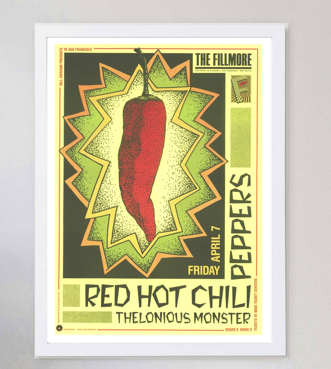 Red Hot Chili Peppers - The Fillmore 1989 Original Vintage Poster