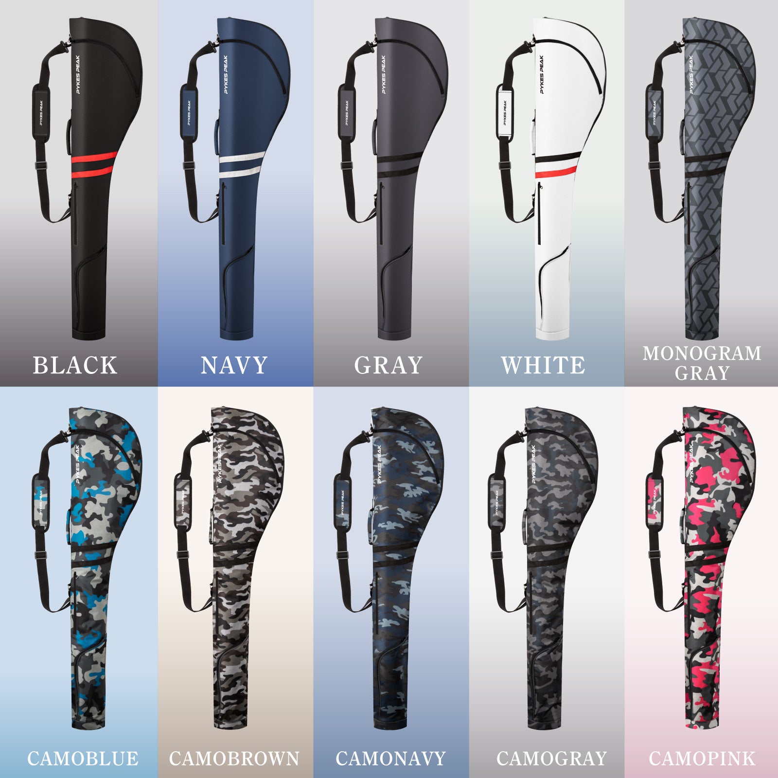 PYKES PEAK（パイクスピーク）ゴルフ クラブケース【10本収納 折畳み