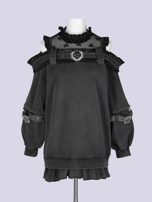 IMVAL / Highneck Off Shoulder Dress［INK］ - QOOZA