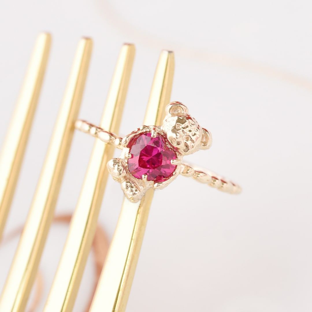 残り1点】【K10】テディベア リング | Q-pot. ONLINE SHOP