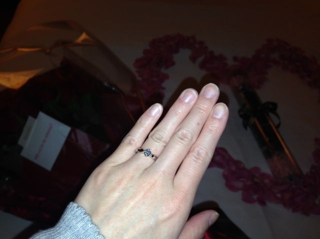 ソリティアリングを希望していていました。BVLGARIは派手だという