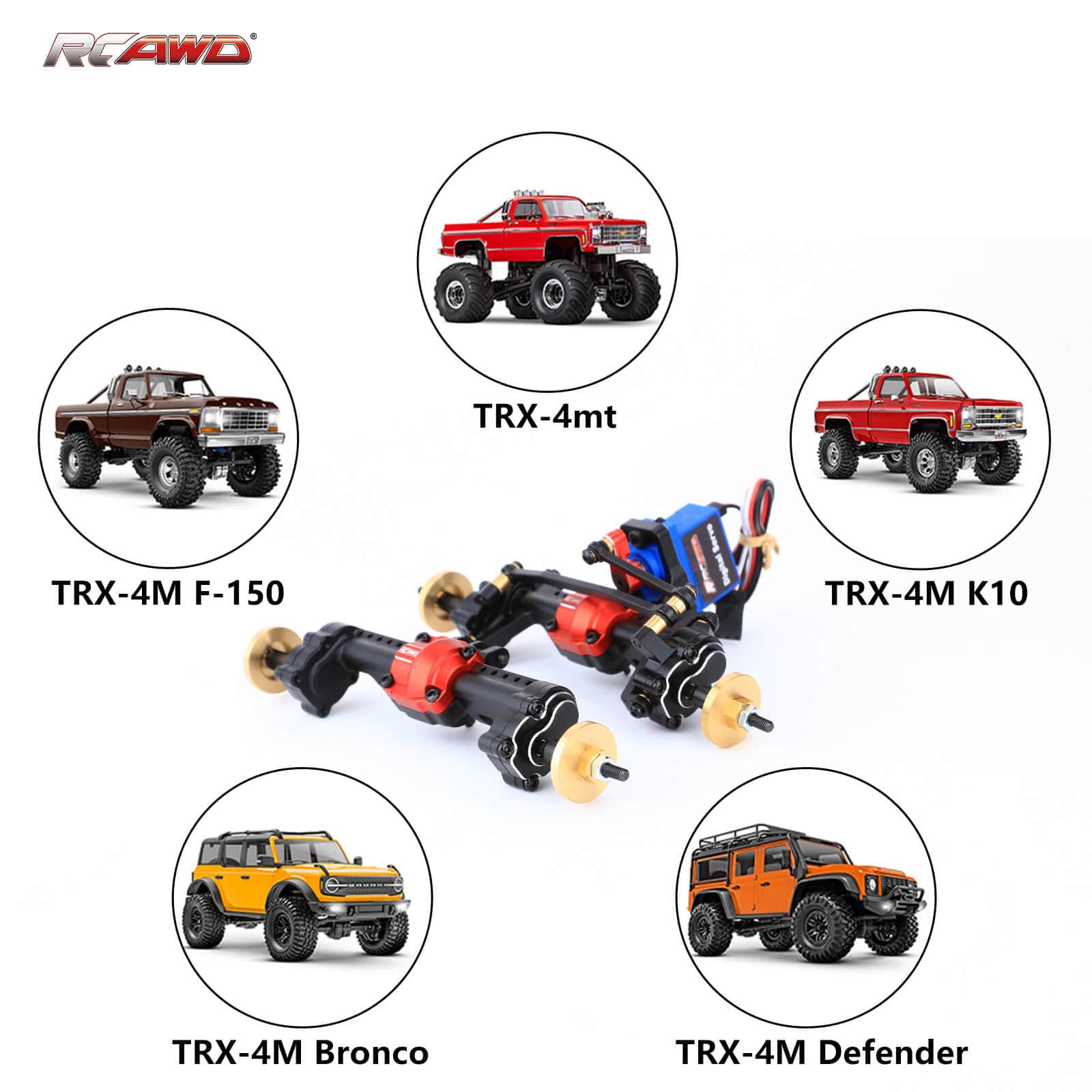 RCAWD Trx4m Widen 10mm Differential Portal Axles -1/18 Traxxas