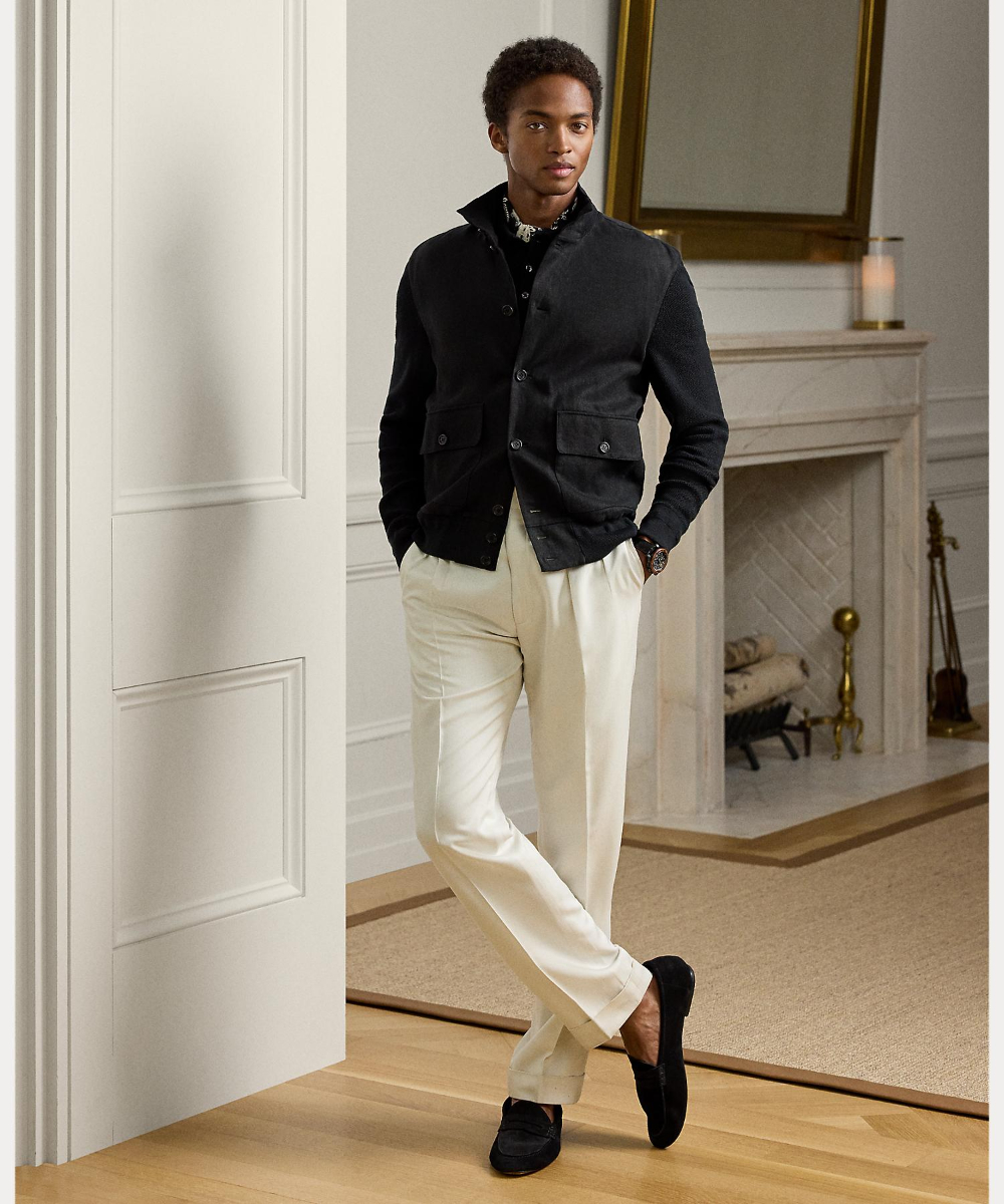 ラルフローレン パープルレーベル カーディガン 秋、春 メンズ 虫眼鏡