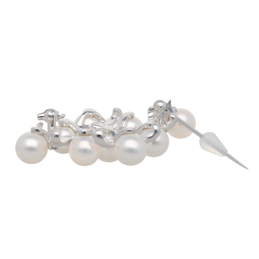 MIKIMOTO ミキモト ブローチ 18金 K18ホワイトゴールド アコヤパール