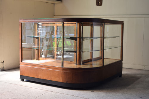 アンティーク Rガラス L型カウンターショーケース | REFACTORY antiques