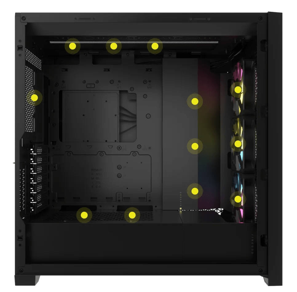 iCUE 5000D RGB AIRFLOW Mid-Tower Case, Black - 3x AF120 RGB ELITE