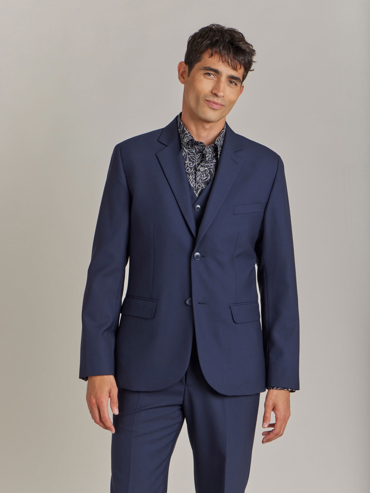 blue worsted wool Domi jacket