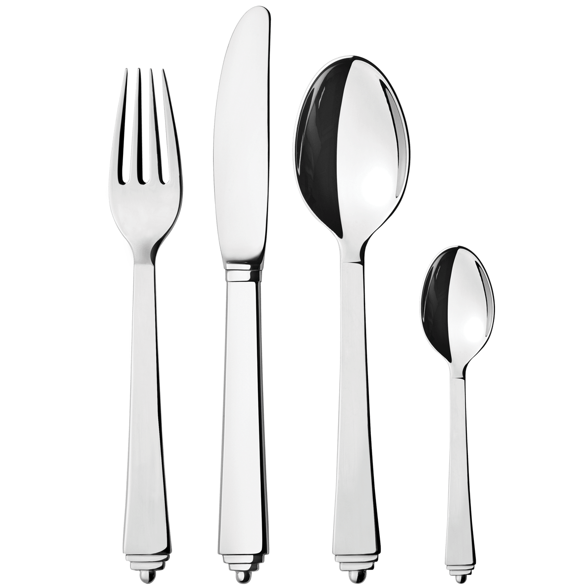 Pyramid stainless steel 4 piece cutlery set | Georg Jensen