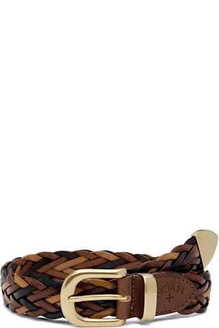 Noah NYCのブラウン ブレイド レザーベルトがセール中