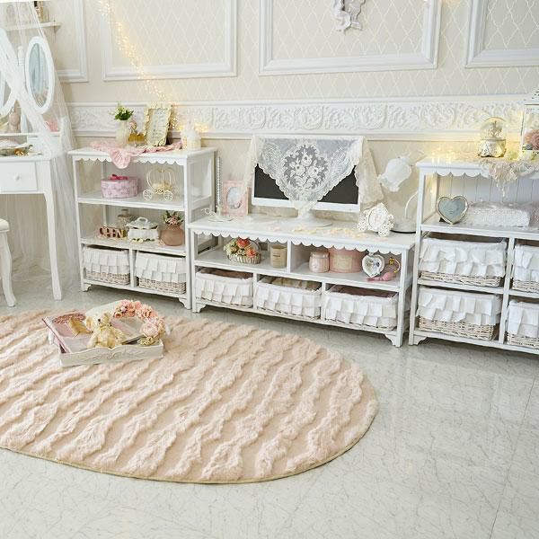 直送】フリルバスケットテレビ台(大)/fleurette(フルレット)｜かわいい