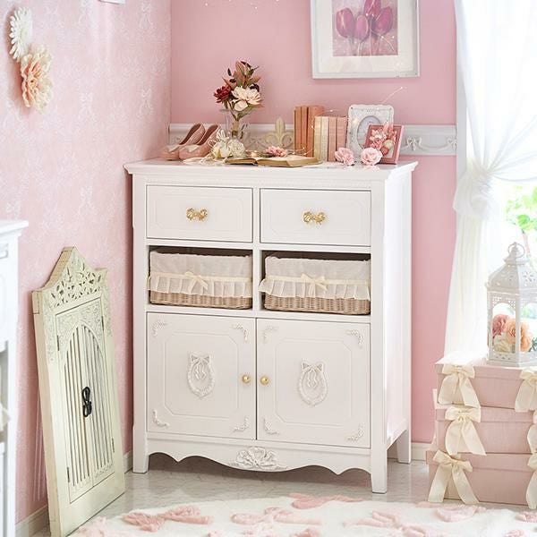 直送】キャビネット72/ジャルダン｜かわいいお姫様インテリア家具
