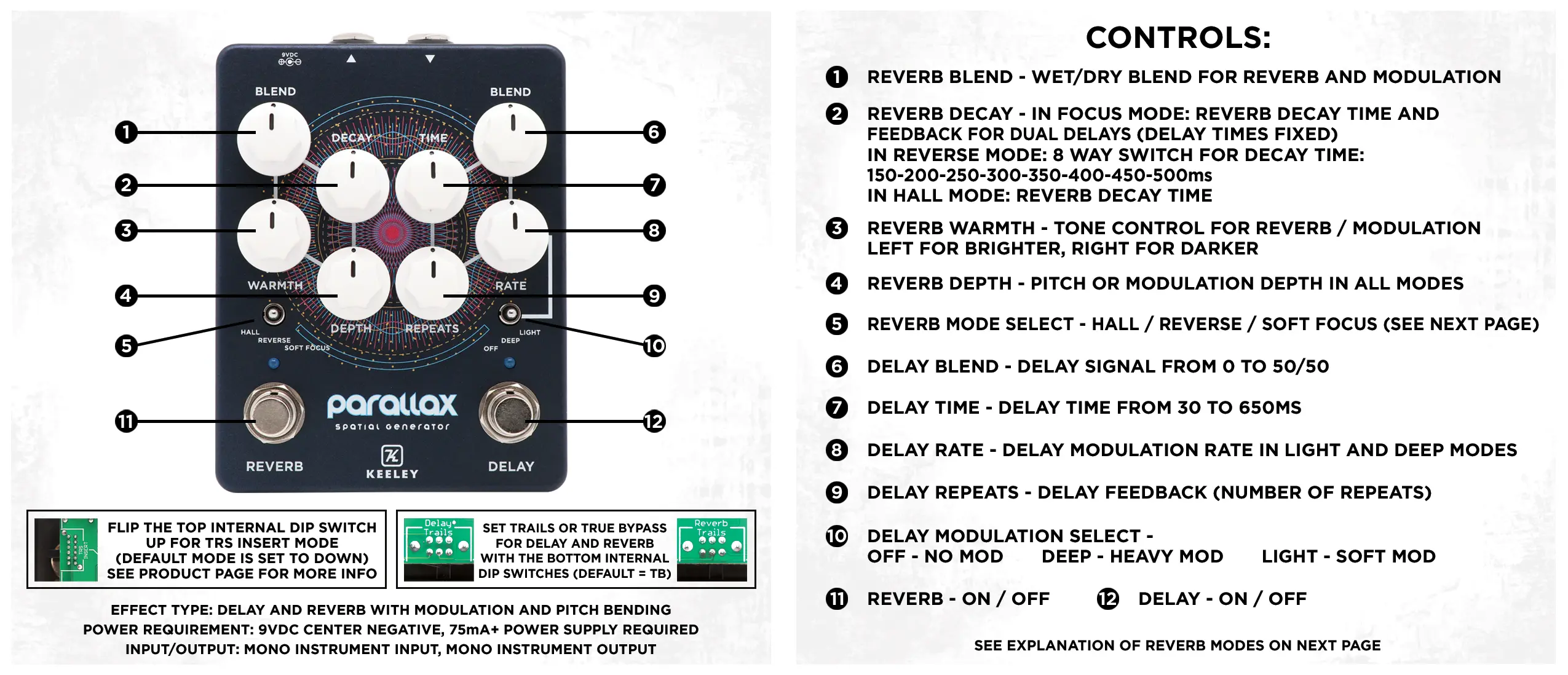 Parallax Spatial Generator - Keeley Electronics Guitar Effects Pedals