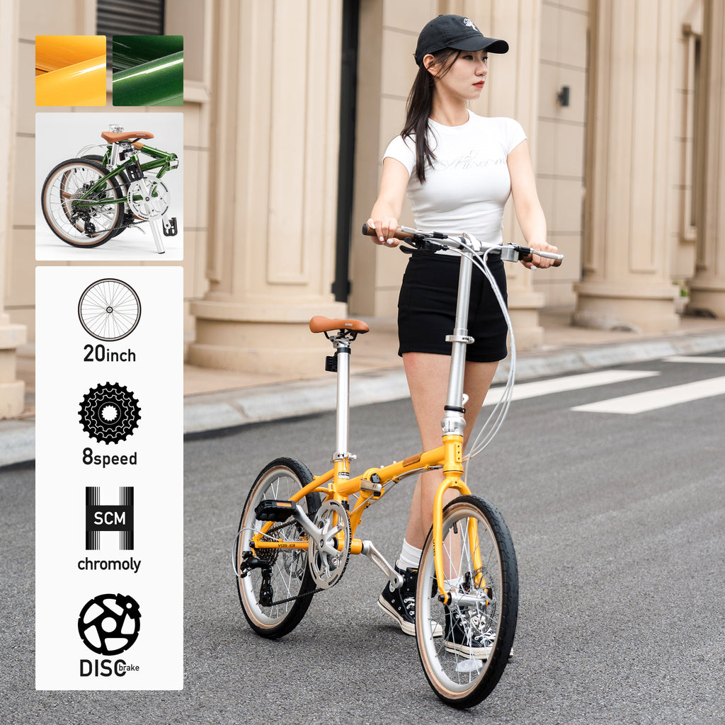 ROCKBROS 20インチ 8speed クロモリフレーム 折りたたみ自転車 VDS-20M