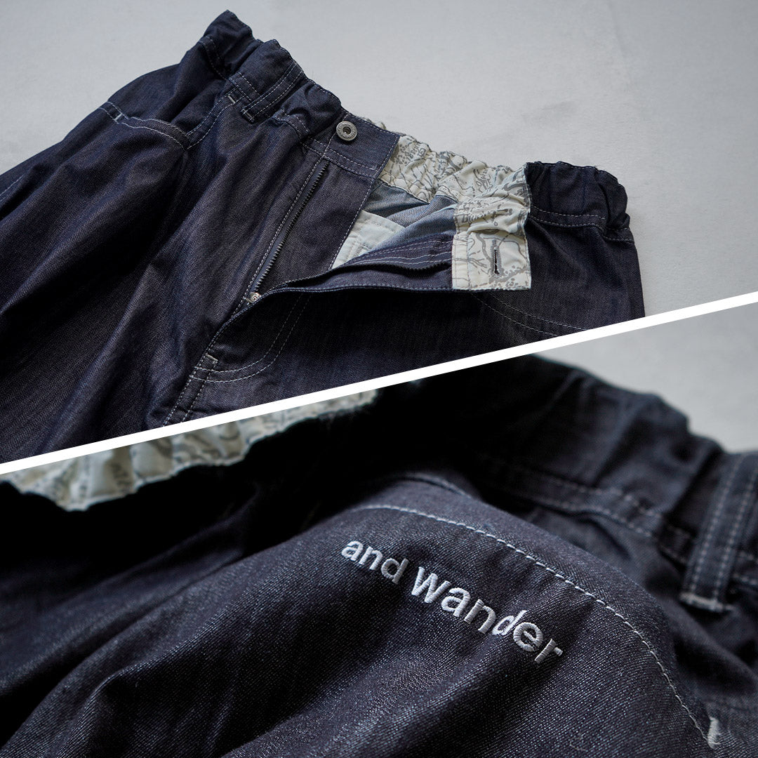 AND WANDER（アンドワンダー） ドライ イージー デニムワイドパンツ