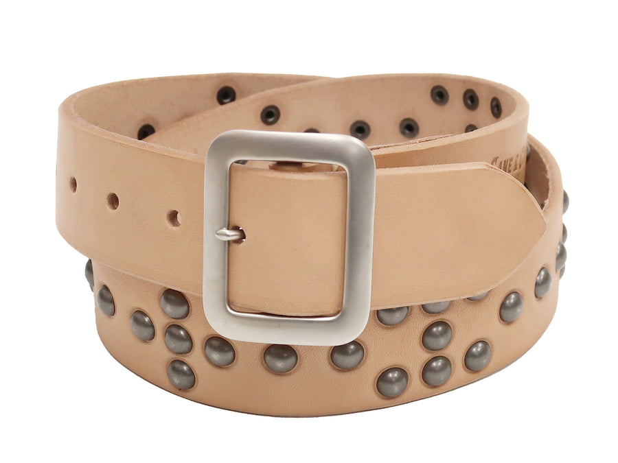 Sugar Cane Studded Belt Men's Ccasual 40mm Wide/4mm Thick Cowhide