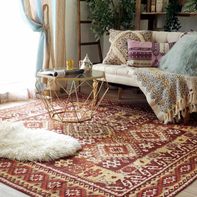 川島織物セルコン 羊毛ラグ 長毛 ムートン フリース 約65×190cm 羊毛皮