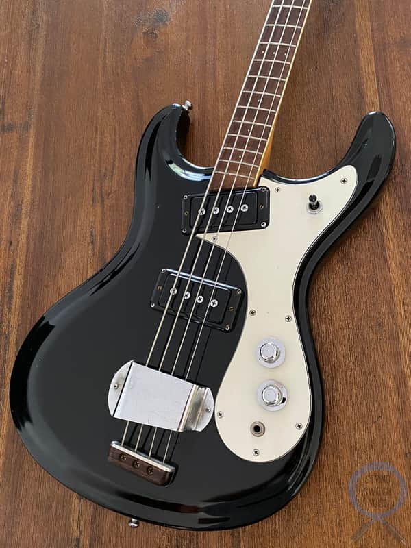 Mosrite Avenger Bass, Firstman, Black, 1970s, MIJ | Reverb