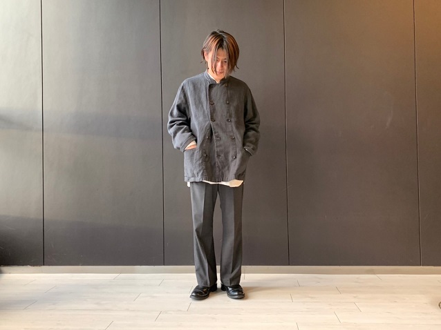 ブラックリネン・LINASリネンキャンバスクックジャケット | 梅田店